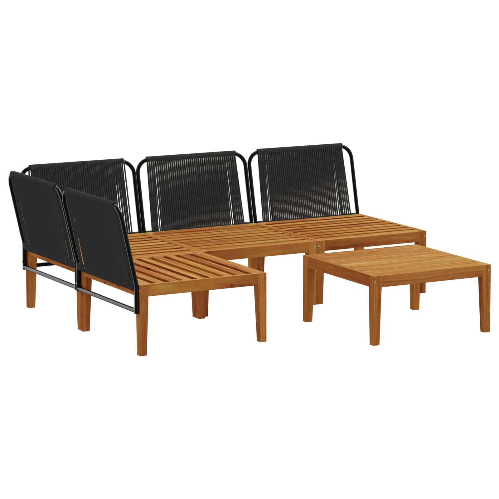 5 pcs Tuin loungeset Massief acaciahout & touw Naturel image 4