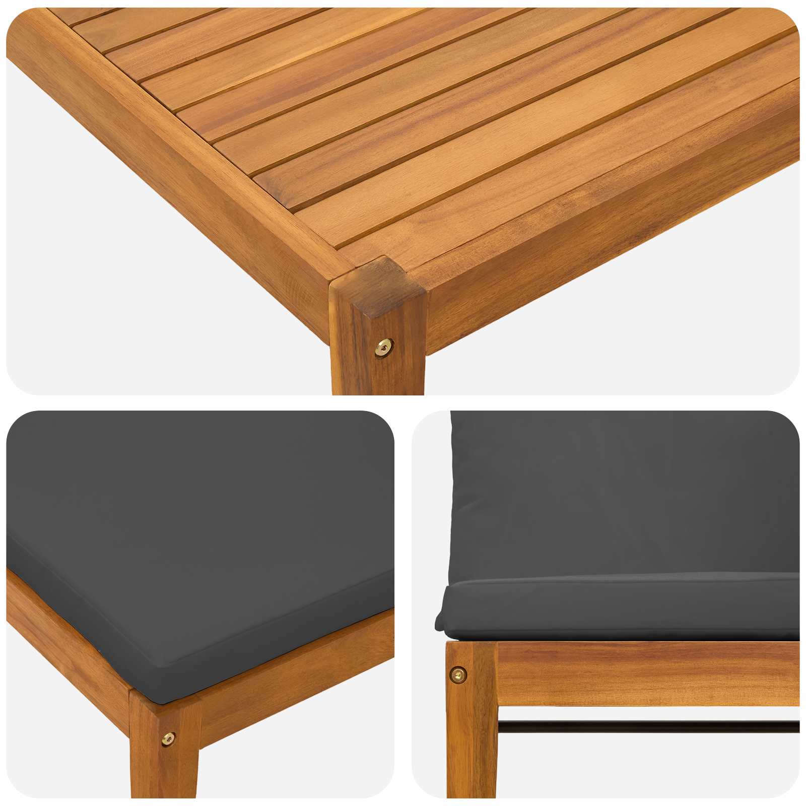 4 pcs Tuin loungeset Massief acaciahout & touw Naturel image 9