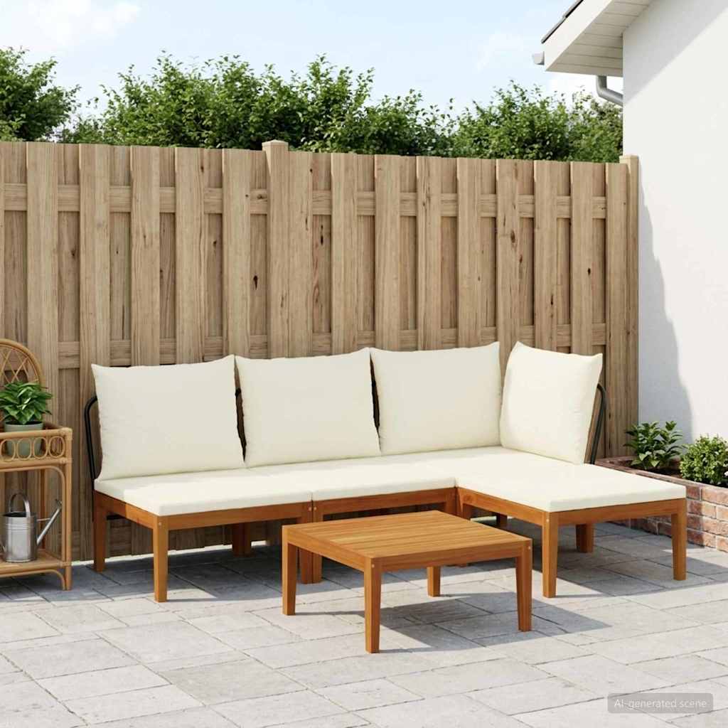5 pcs Tuin loungeset Massief acaciahout & touw Naturel image 1