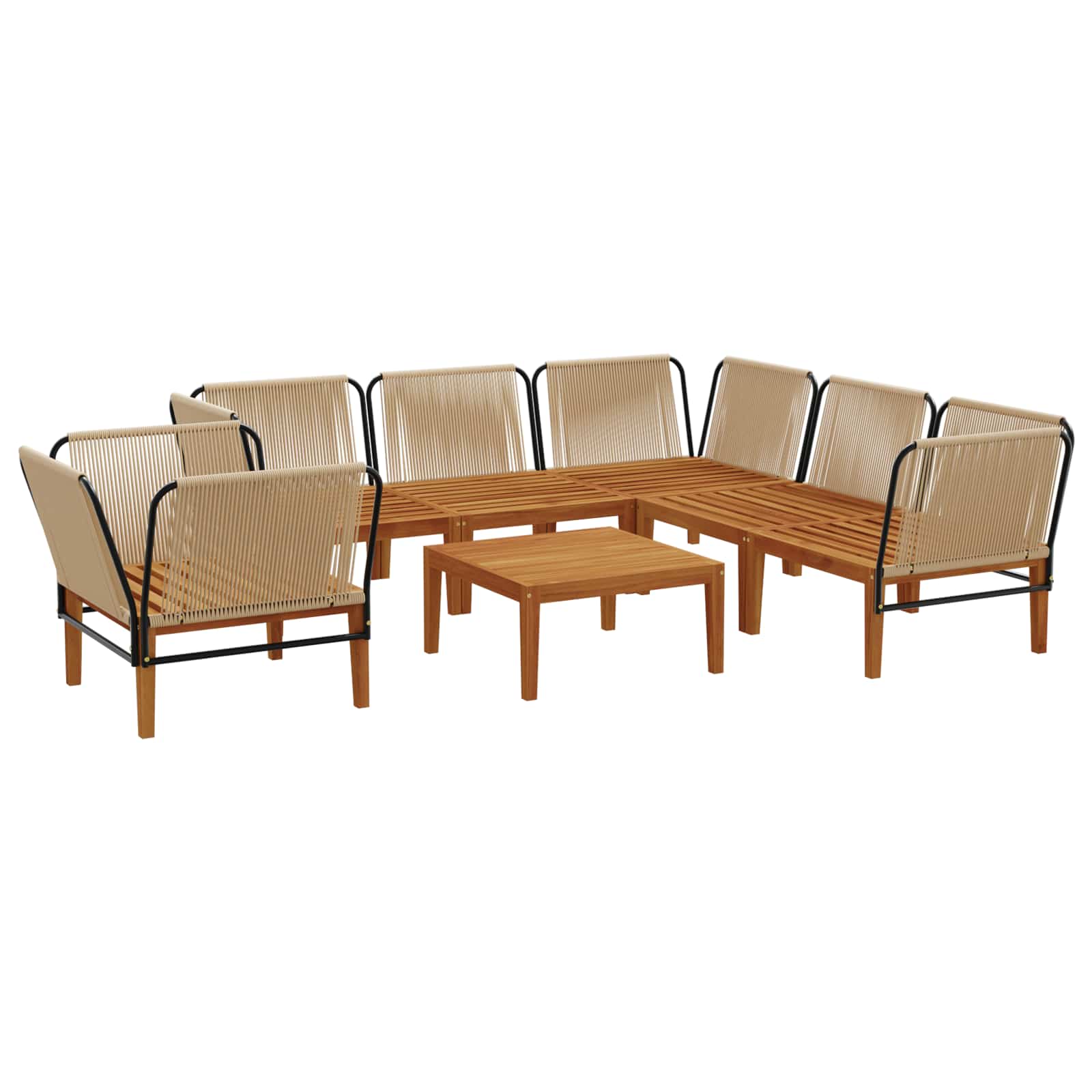 7 pcs Tuin loungeset Massief acaciahout & touw Naturel image 4