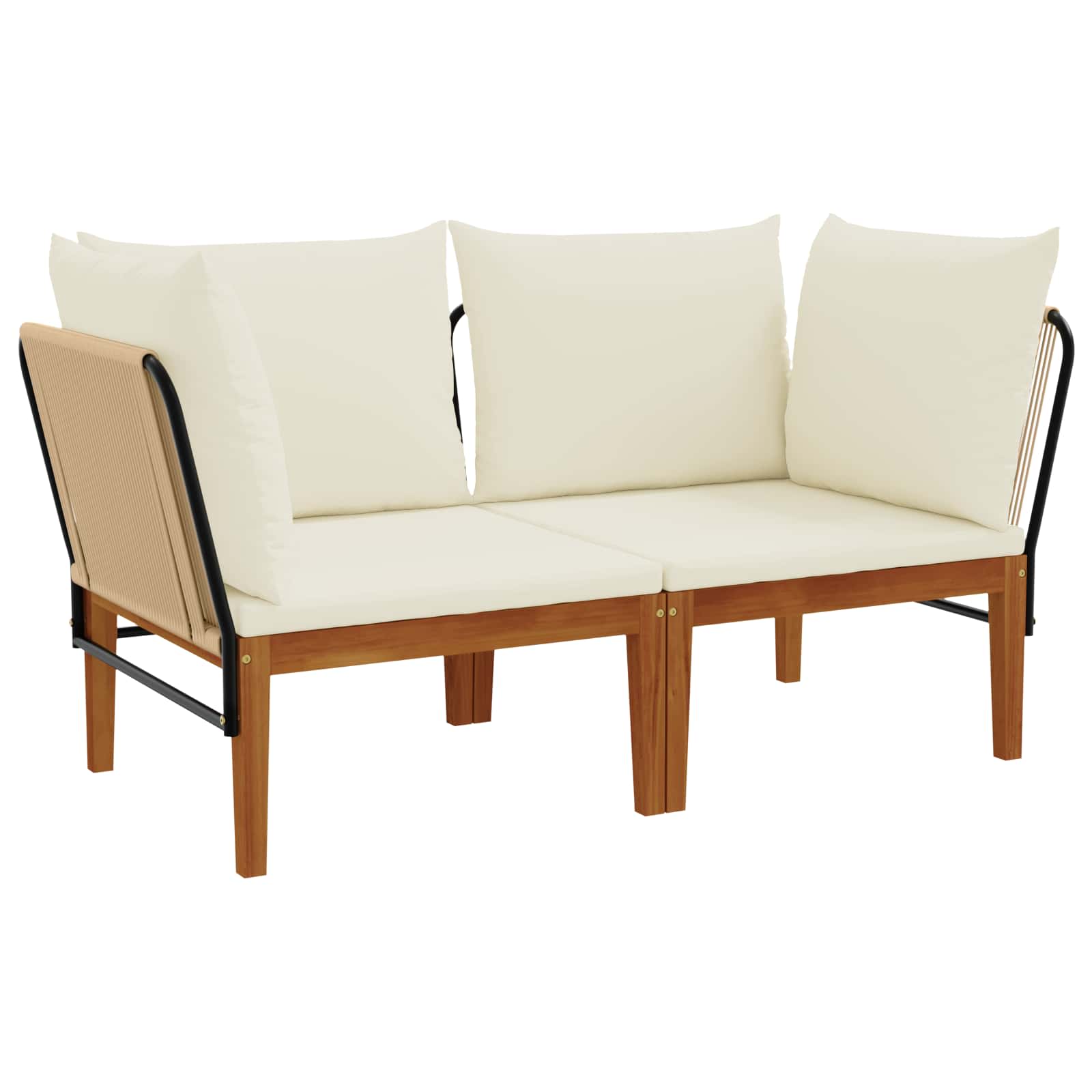 2 pcs Tuin loungeset Massief acaciahout & touw Naturel image 2