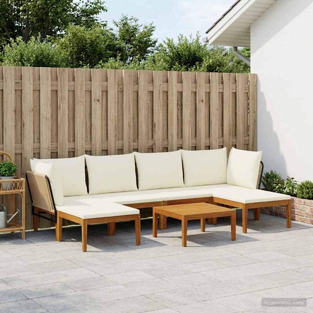 7 pcs Tuin loungeset Massief acaciahout & touw Naturel image 1