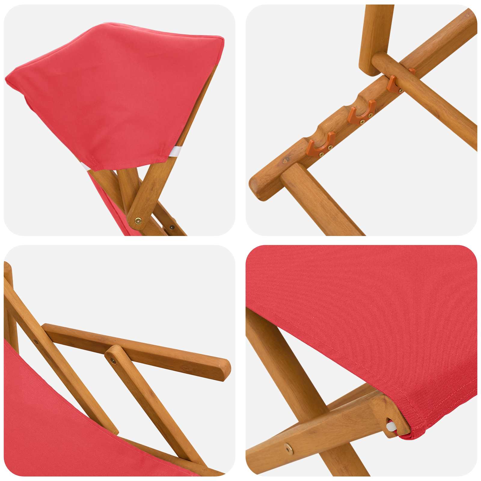 Laituri 4 pcs 3 Sijainti Tiheä Eukalyptuspuu Punainen - Image 5