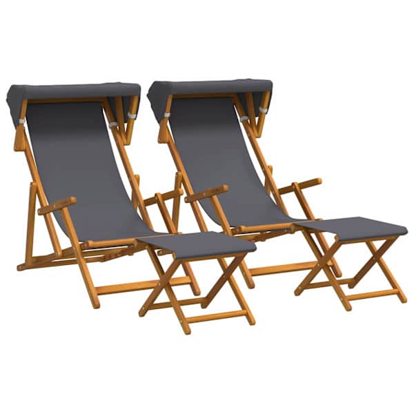 vidaXL Deck Chair 4 pcs 3 positsioon Tugev Eukal&uuml;pti Puit Hall