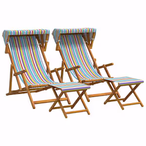 vidaXL Deck Chair 4 tk 3 positsioon Tugev Eukal&uuml;pti Puit