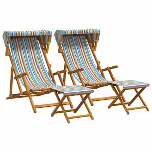 vidaXL Deck Chair 4 tk 3 positsioon Tugev Eukal&uuml;pti Puit