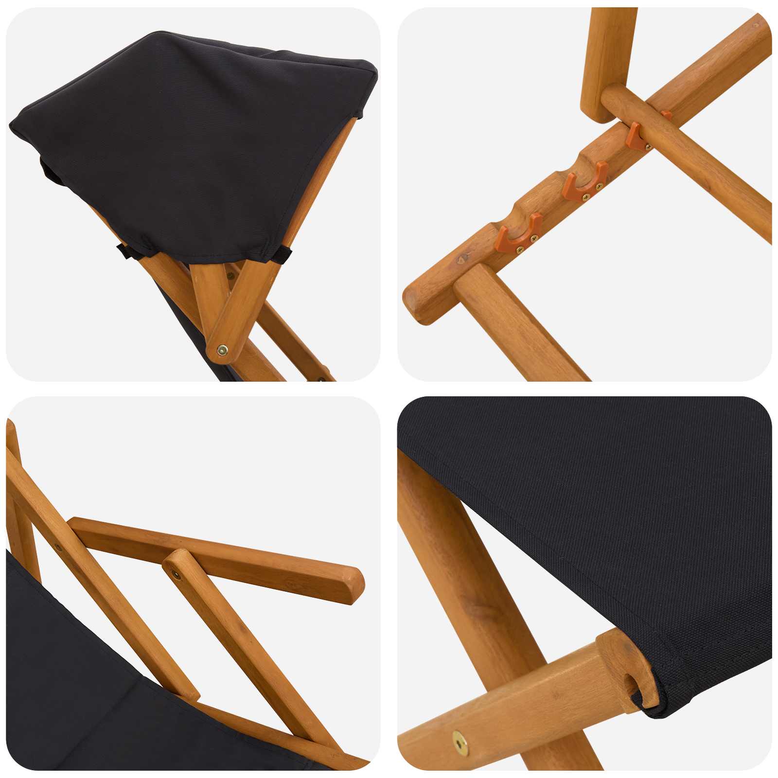 Laituri 4 pcs 3 Sijainti Tiheä Eukalyptuspuu Musta - Image 5