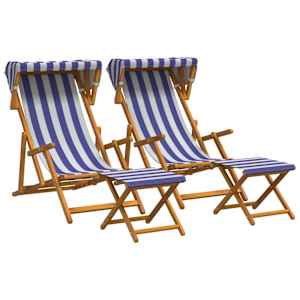 vidaXL Deck Chair 4 pcs 3 positsioon Tugev Eukal&uuml;pti Puit