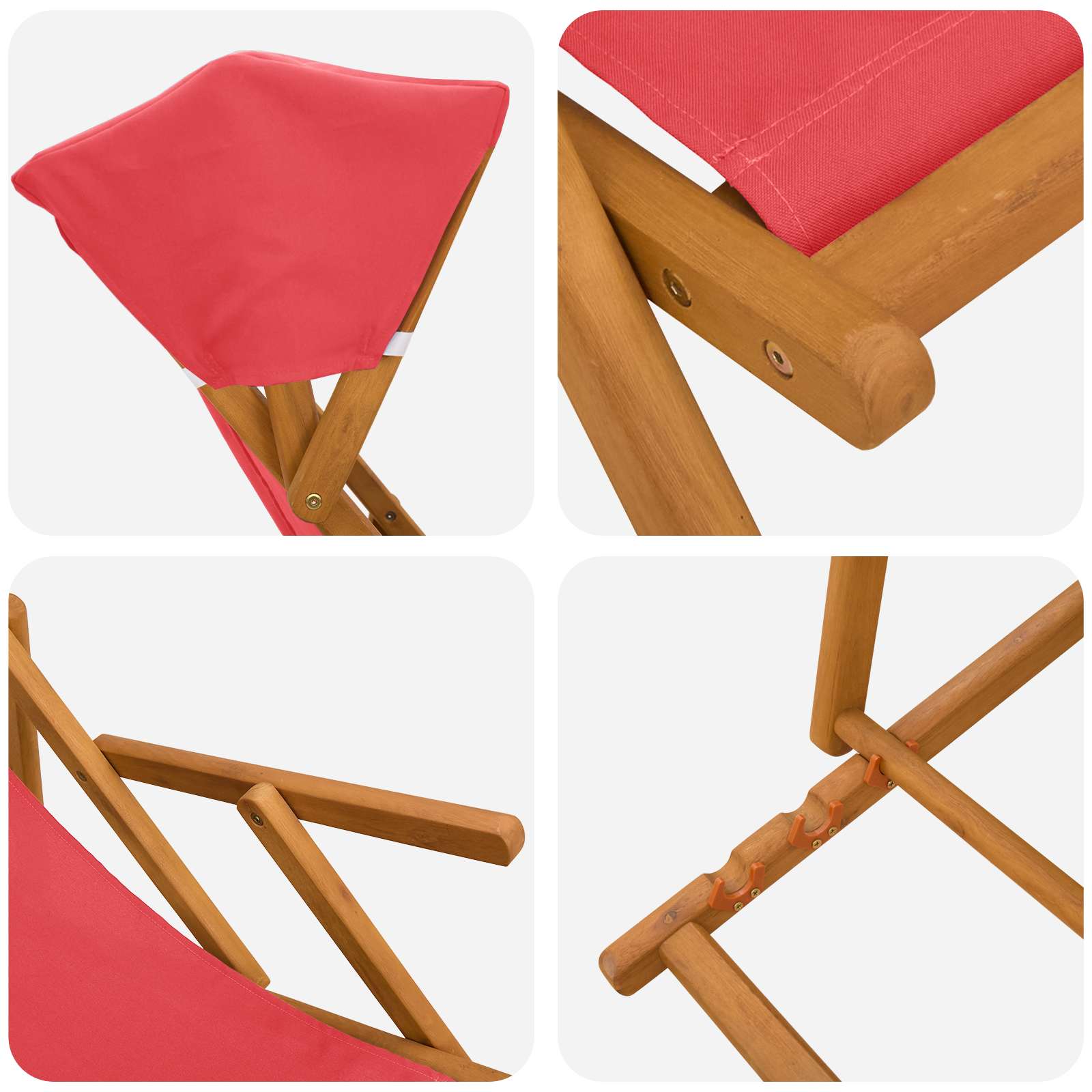 Laituri 2 pcs 3 Sijainti Tiheä Eukalyptuspuu Punainen - Image 6