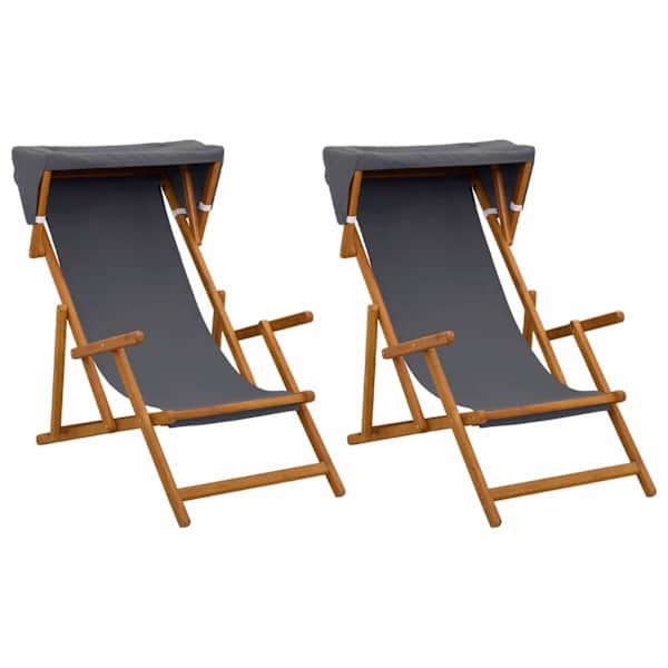 vidaXL Deck Chair 2 pcs 3 positsioon Tugev Eukal&uuml;pti Puit Hall