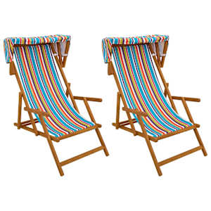 vidaXL Deck Chair 2 pcs 3 positsioon Tugev Eukal&uuml;pti Puit