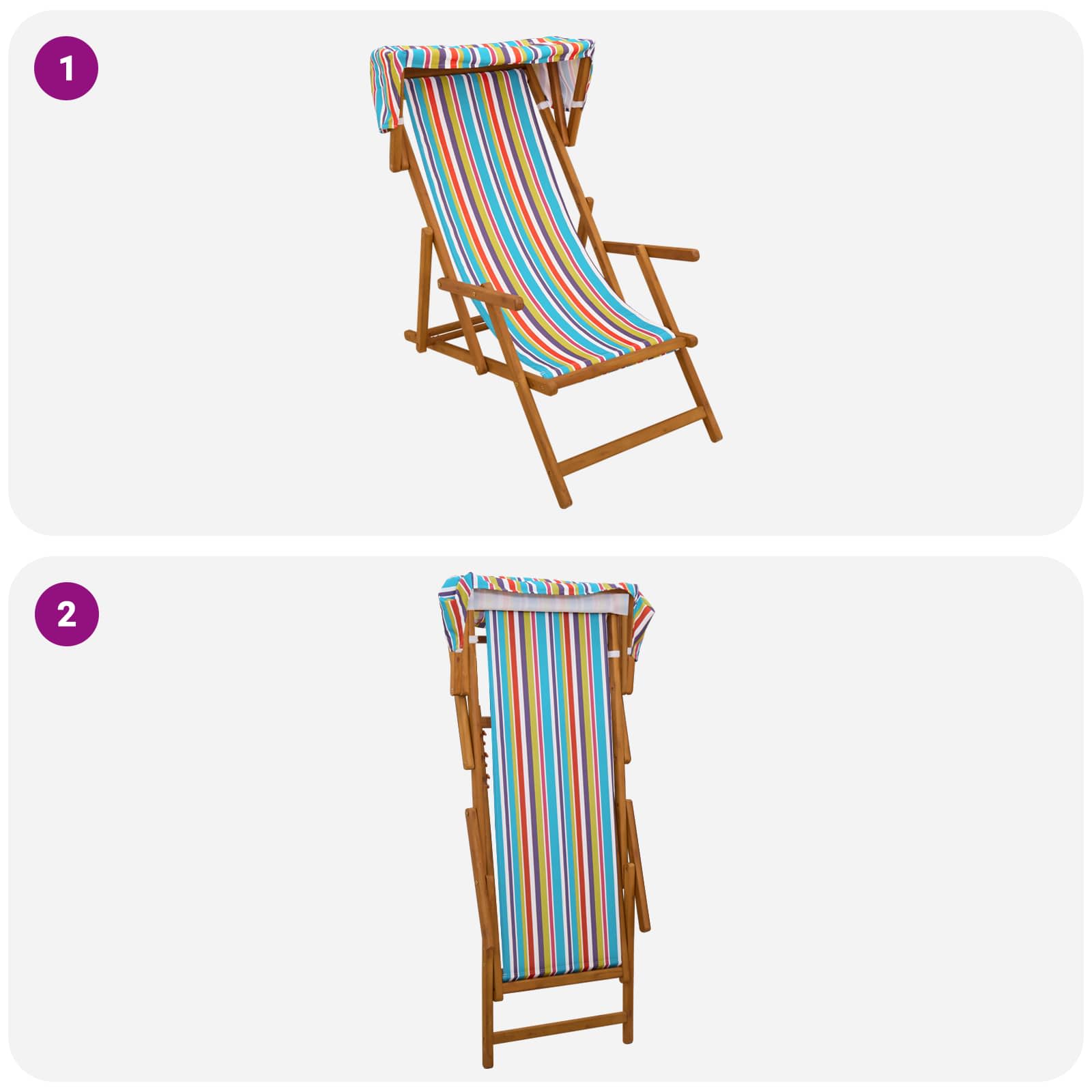 vidaXL Ležalnik 2 pcs 3 Položaj Trdna Eukaliptusova Les večbarvno - slika 8