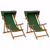 vidaXL Deck Chair 2 pcs 3 positsioon Tugev Eukal&uuml;pti Puit Roheline