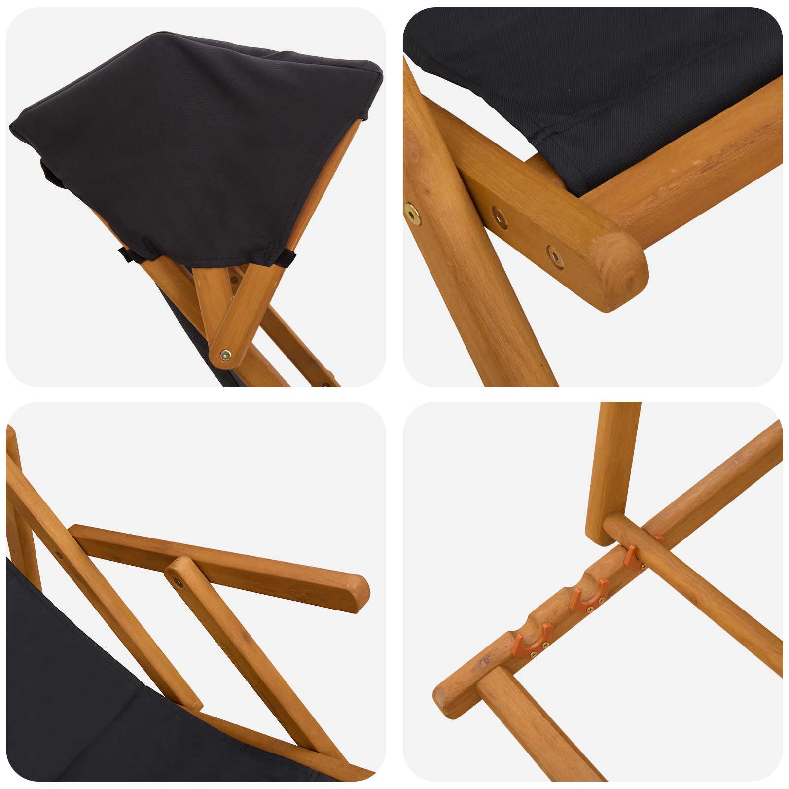 Laituri 2 pcs 3 Sijainti Tiheä Eukalyptuspuu Musta - Image 6