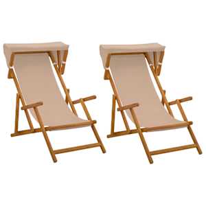 vidaXL Deck Chair 2 tk 3 positsioon Tugev Eukal&uuml;pti Puit Pruunikashall