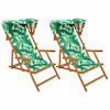 vidaXL Deck Chair 2 pcs 3 positsioon Tugev Eukal&uuml;pti Puit Lehe muster