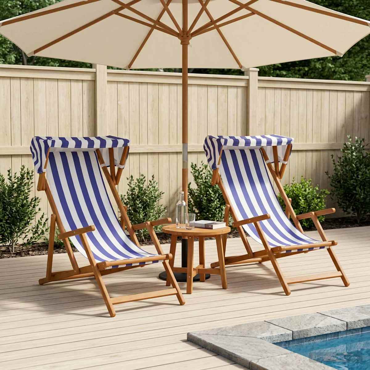 Havestol 2 pcs 3 position Massiv Eucalyptus Træ