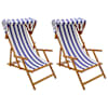 vidaXL Deck Chair 2 pcs 3 positsioon Tugev Eukal&uuml;pti Puit