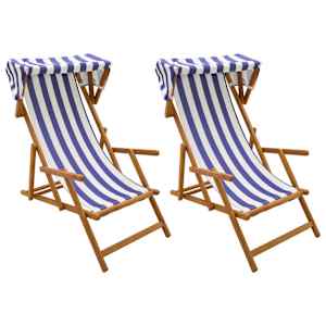 vidaXL Deck Chair 2 pcs 3 positsioon Tugev Eukal&uuml;pti Puit