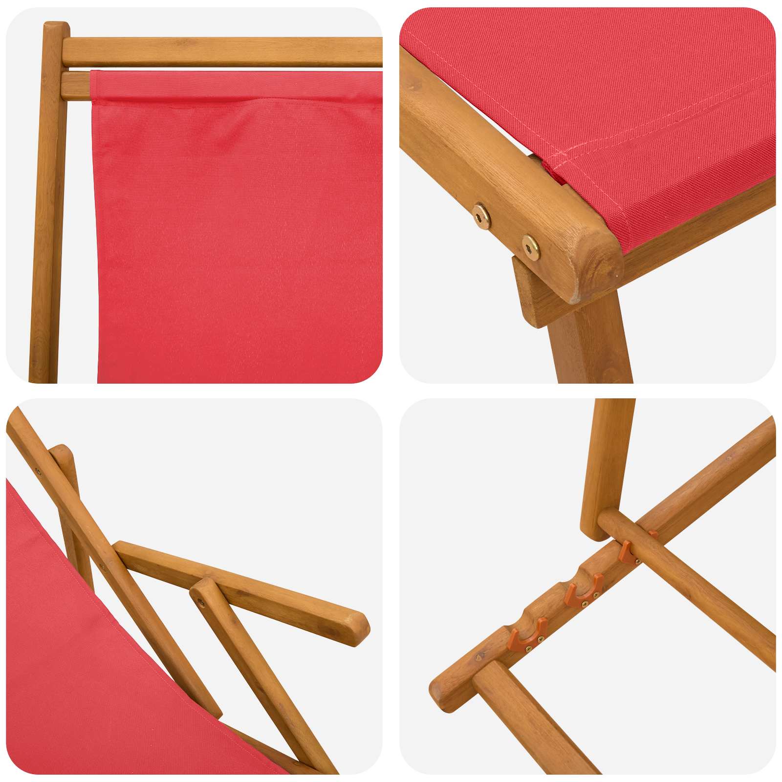 Taittuva aurinkotuoli 2 pcs 3 Sijainti Tiheä Eukalyptuspuu - Image 6