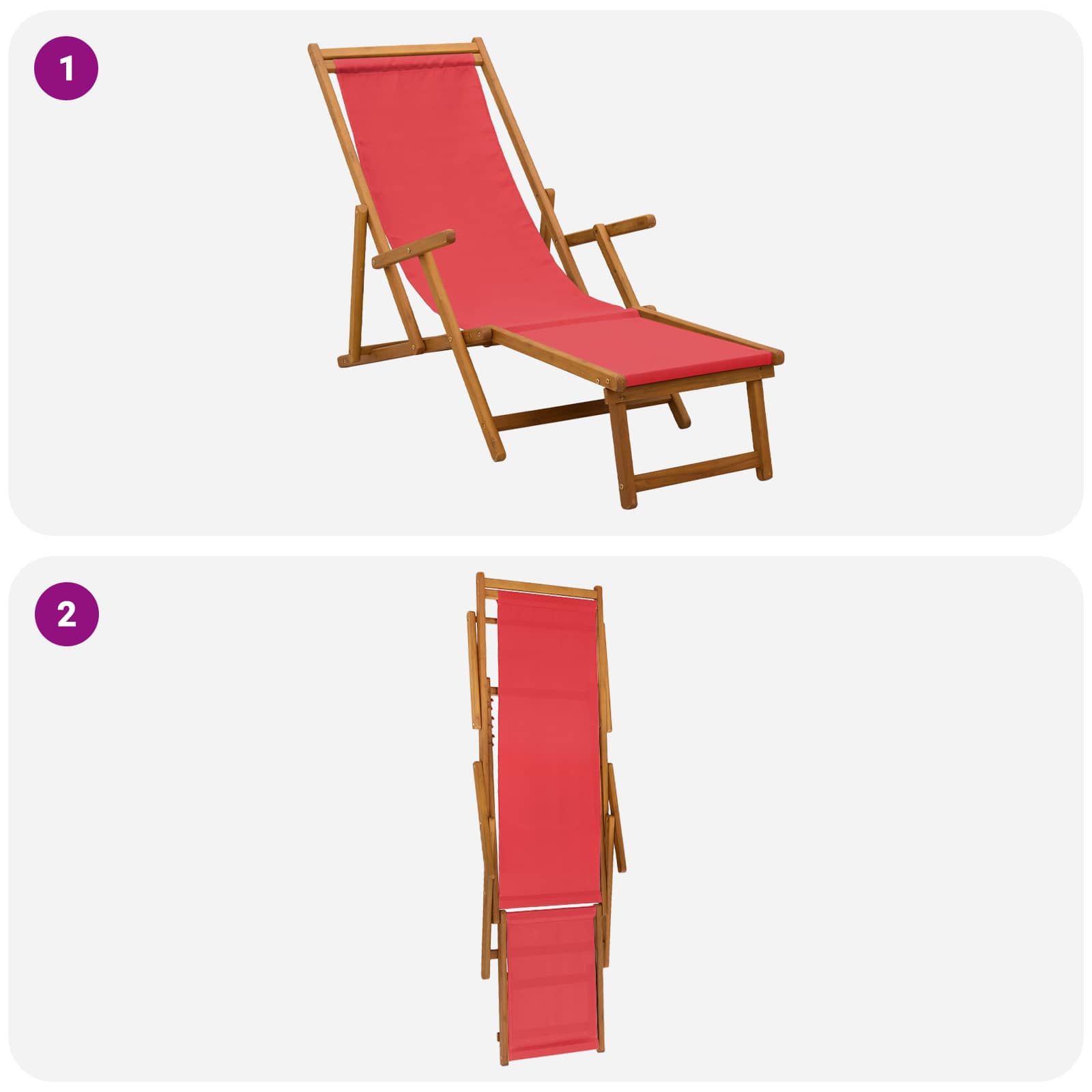 Taittuva aurinkotuoli 2 pcs 3 Sijainti Tiheä Eukalyptuspuu - Image 8