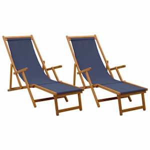 vidaXL Kokkupandav lamamistool 2 pcs 3 positsioon Tugev Eukal&uuml;pti Puit