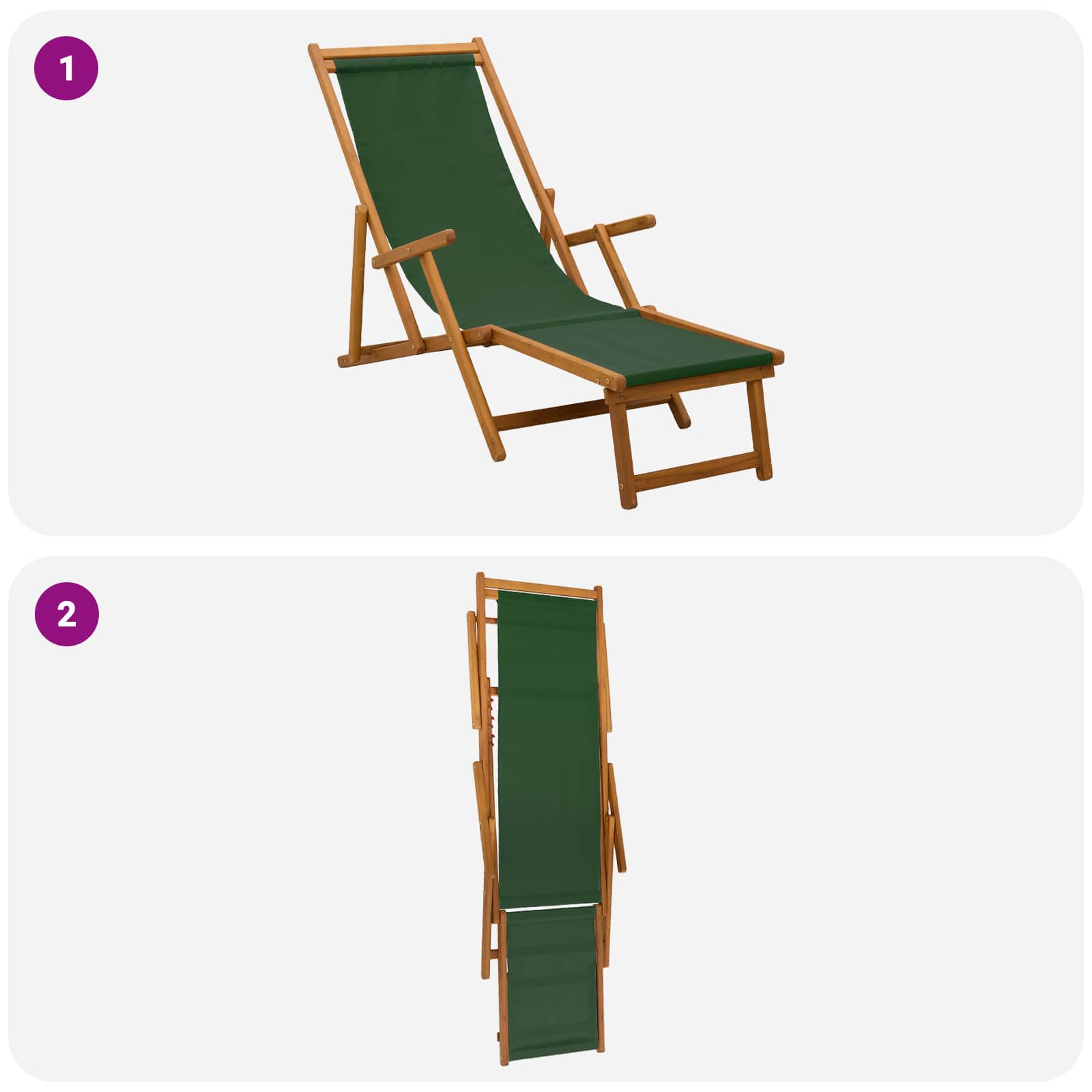 Taittuva aurinkotuoli 2 pcs 3 Sijainti Tiheä Eukalyptuspuu - Image 8