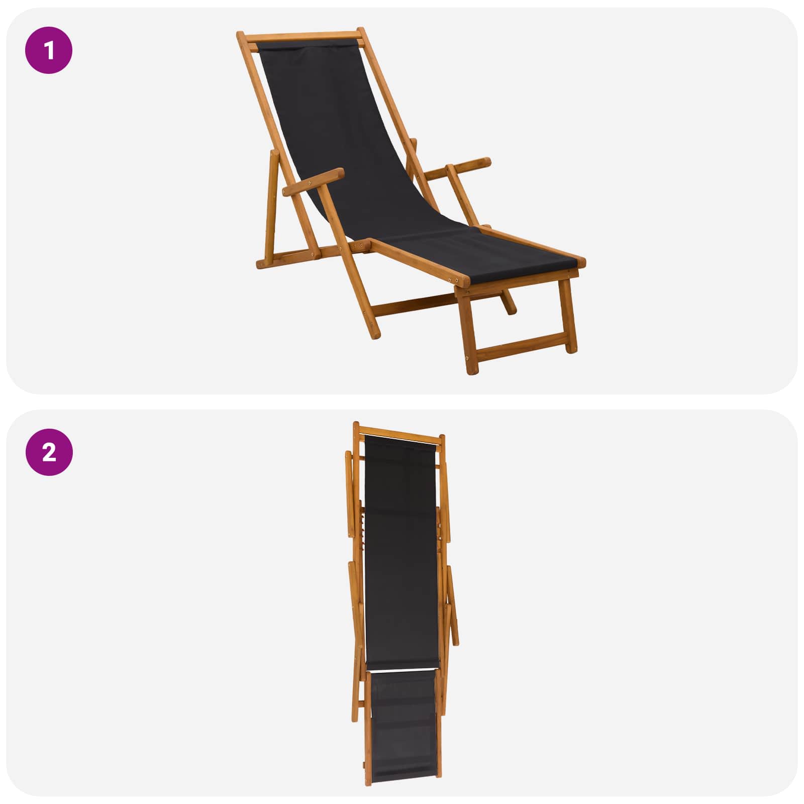 Taittuva aurinkotuoli 2 pcs 3 Sijainti Tiheä Eukalyptuspuu - Image 8