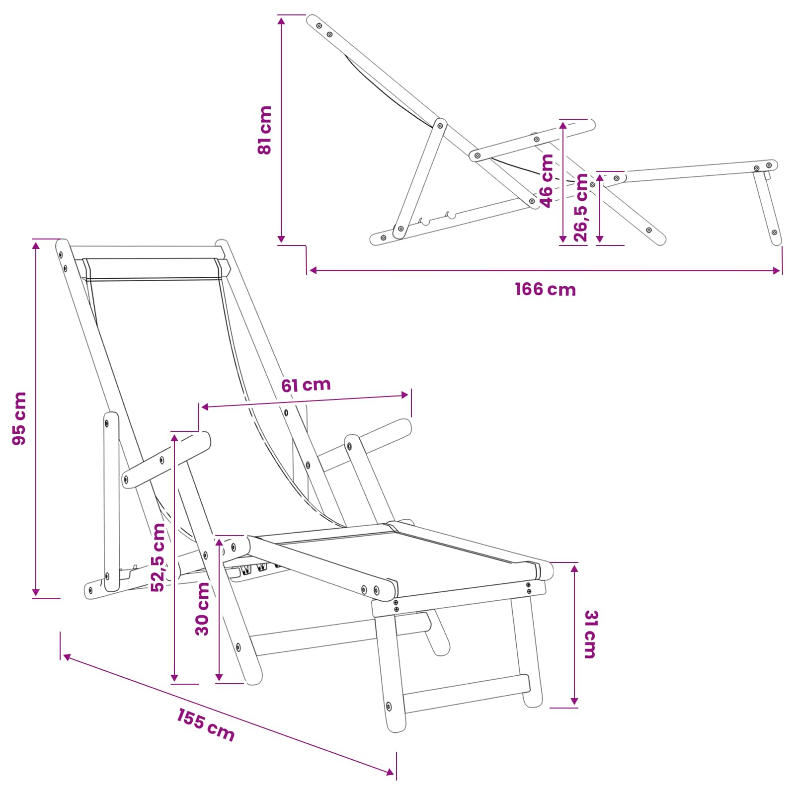 Taittuva aurinkotuoli 2 pcs 3 Sijainti Tiheä Eukalyptuspuu - Image 10