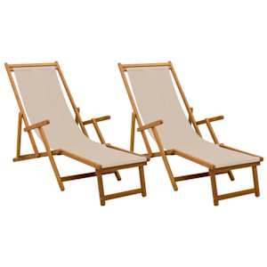 vidaXL Kokkupandav lamamistool 2 pcs 3 positsioon Tugev Eukal&uuml;pti Puit