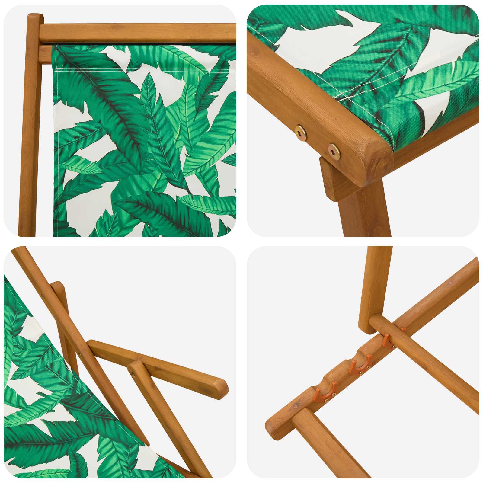 Opvouwbare zonnebed 2 pcs 3 Positie Massief Eucalyptus Hout image 6