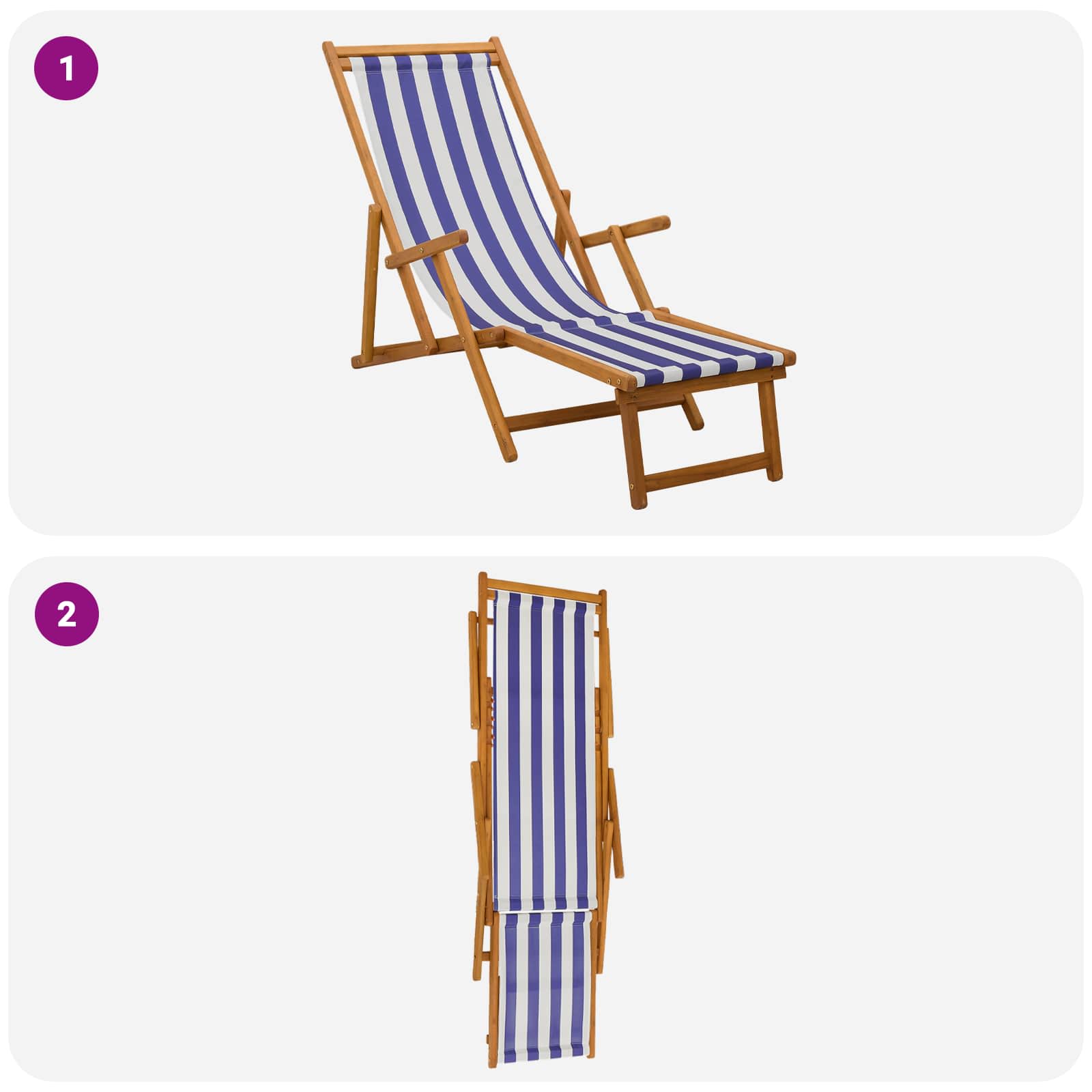 Taittuva aurinkotuoli 2 pcs 3 Sijainti Tiheä Eukalyptuspuu - Image 8