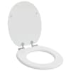 vidaXL Pehme sulgumise tualettruumi istmed Valge 44 x 38 cm MDF plaat
