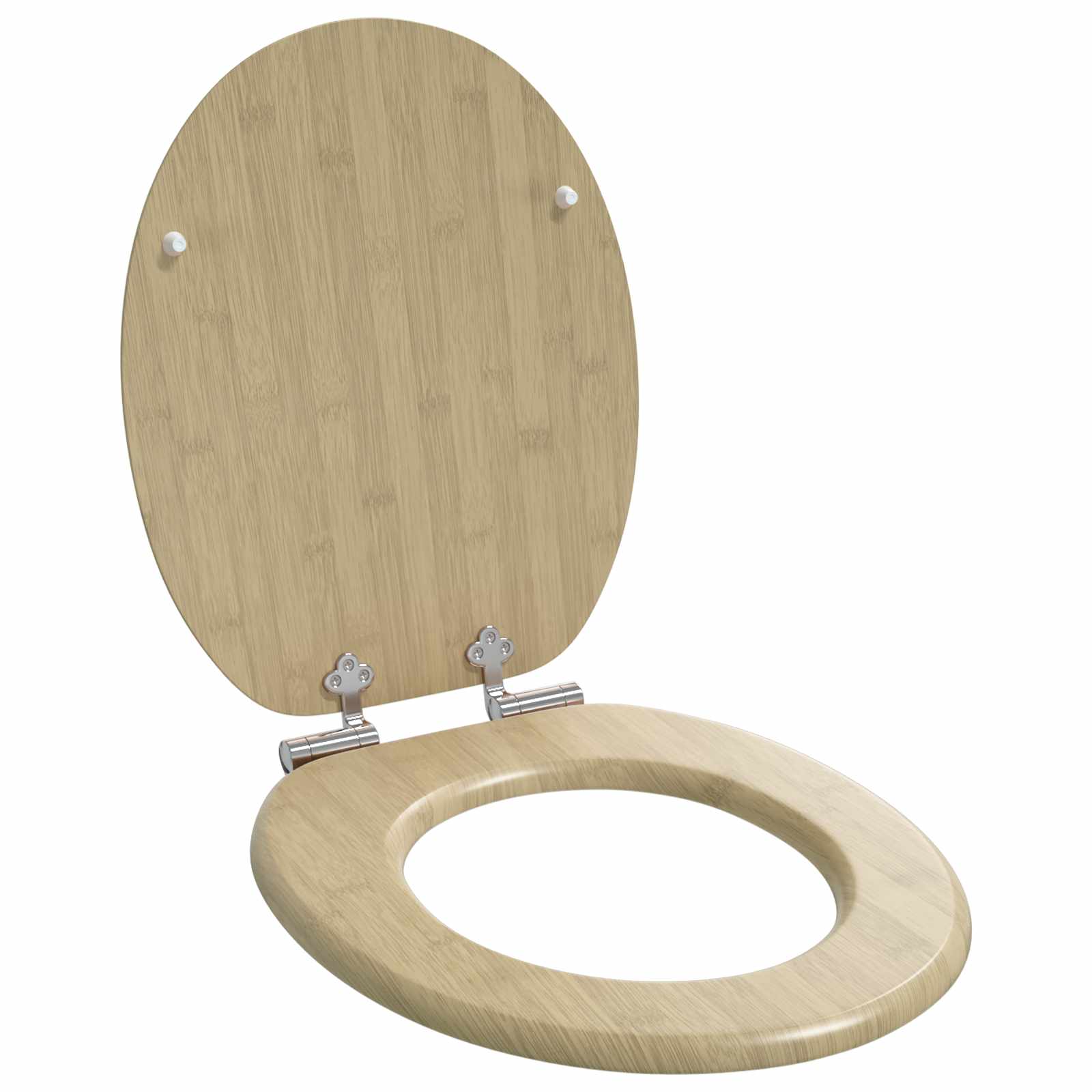 vidaXL Toilettensitz Heller Bambusfarbton 44 x 38 cm MDF-Platte