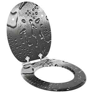 Toaletni pokrov s tiho zaporo Siva 44 x 38 cm MDF plošča