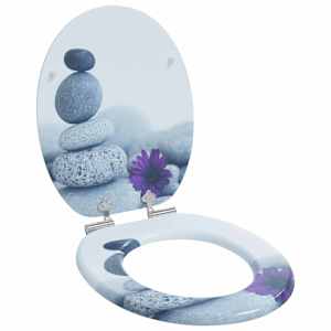 Toaletni pokrov s tiho zaporo Siva 44 x 38 cm MDF plošča