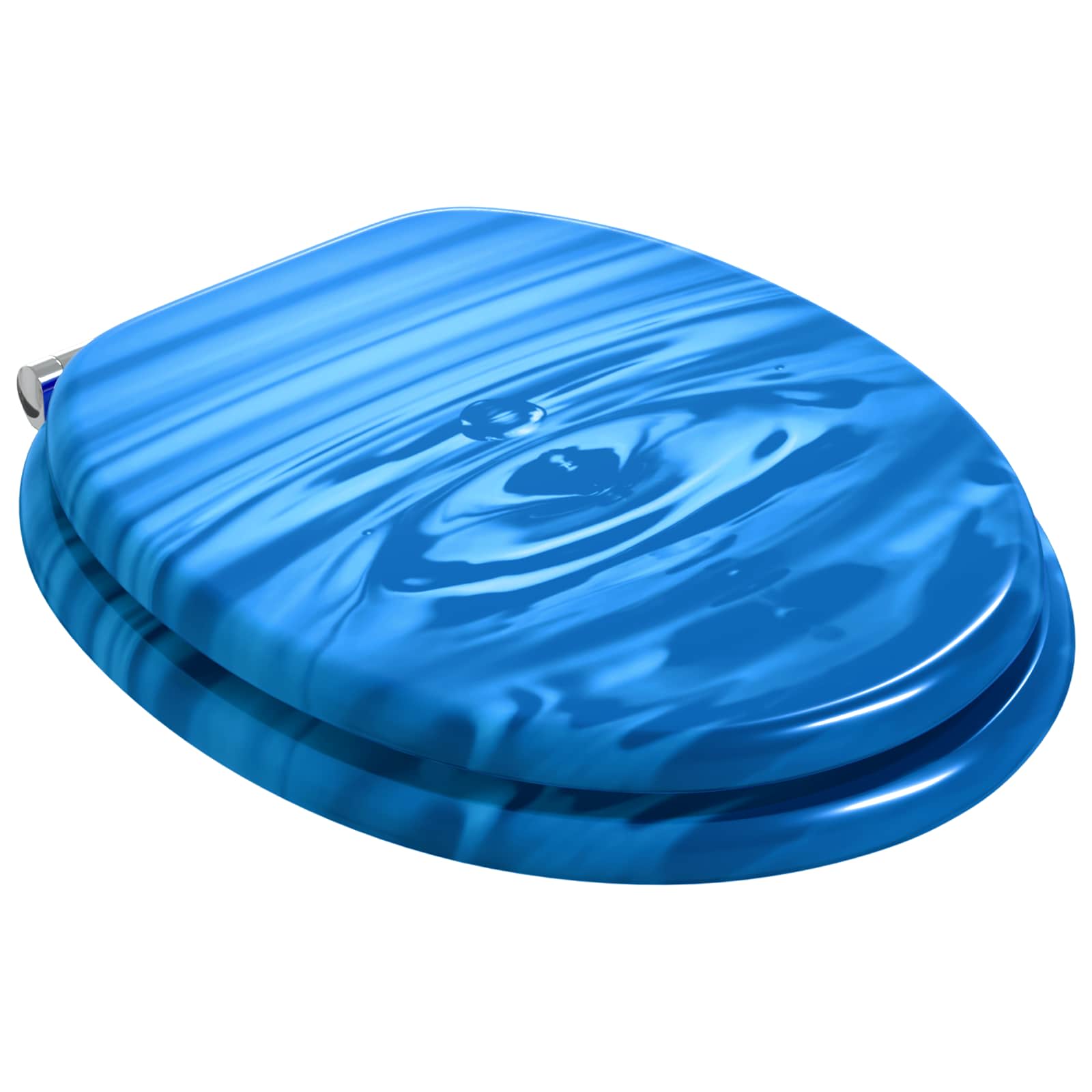 Thumbnail - vidaXL Soft-Close Toilettensitz Blauer Tropfen 44 x 38 cm MDF-Platte