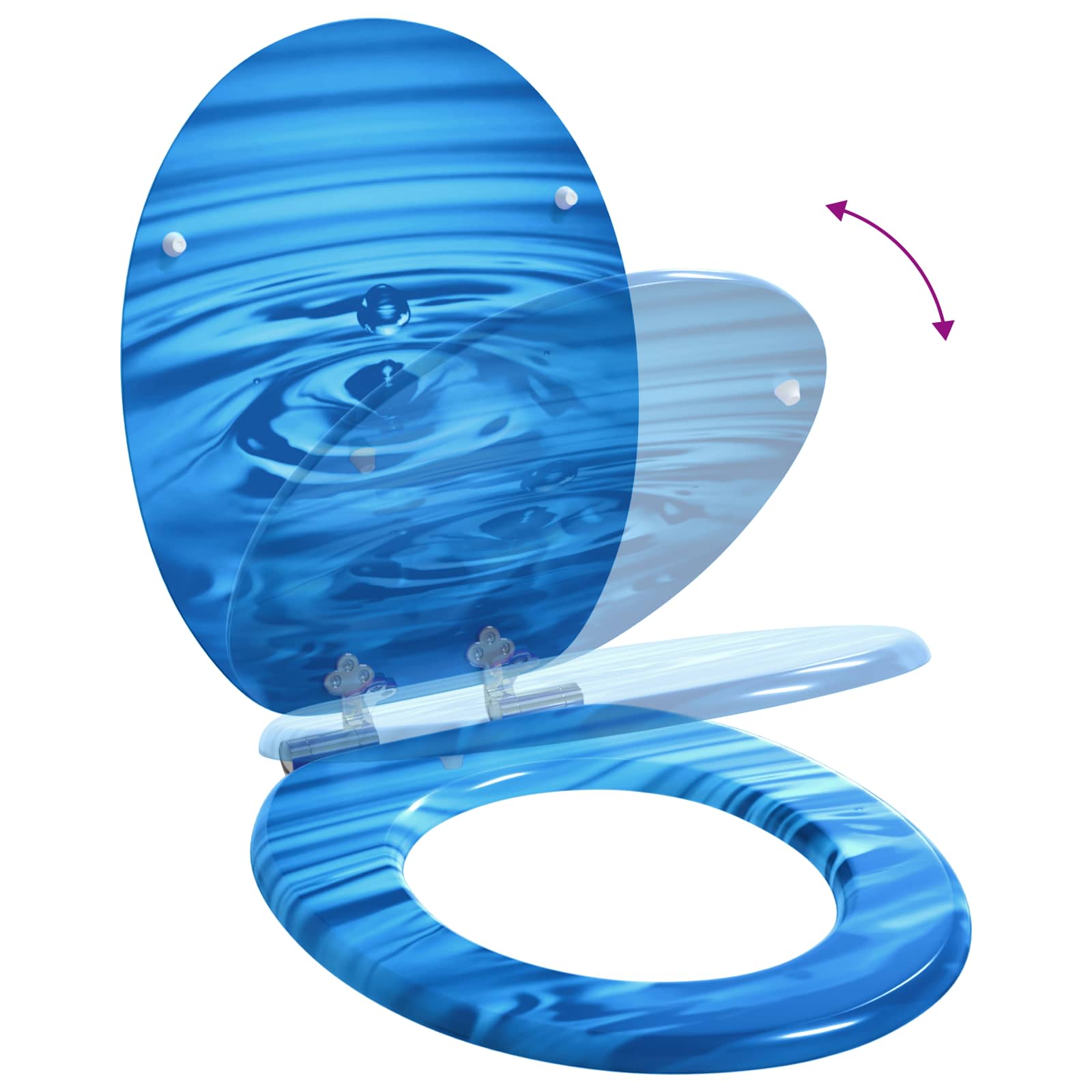 Pokrivalo za stranišče Modra kapljica 44 x 38 cm MDF plošča - slika 9