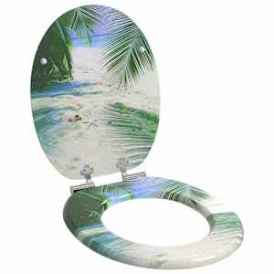 Toaletni pokrov s tiho zaporo Zelena 44 x 38 cm MDF plošča