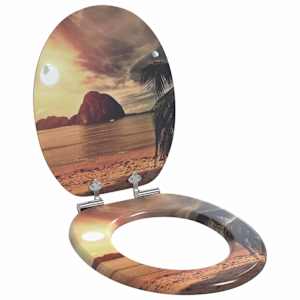 Toaletni pokrov s tiho zaporo Oranžna 44 x 38 cm MDF plošča