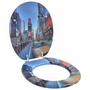 Toaletni pokrov s tiho zaporo večbarvno 44 x 38 cm MDF plošča