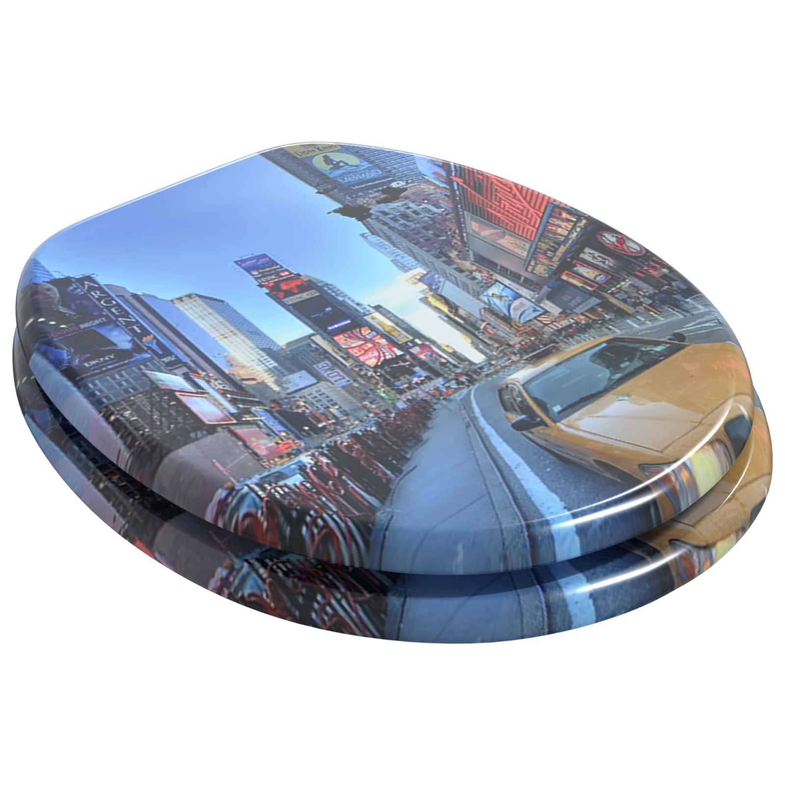 Thumbnail - vidaXL Soft-Close Toilettensitz Mehrfarbig 44 x 38 cm MDF-Platte