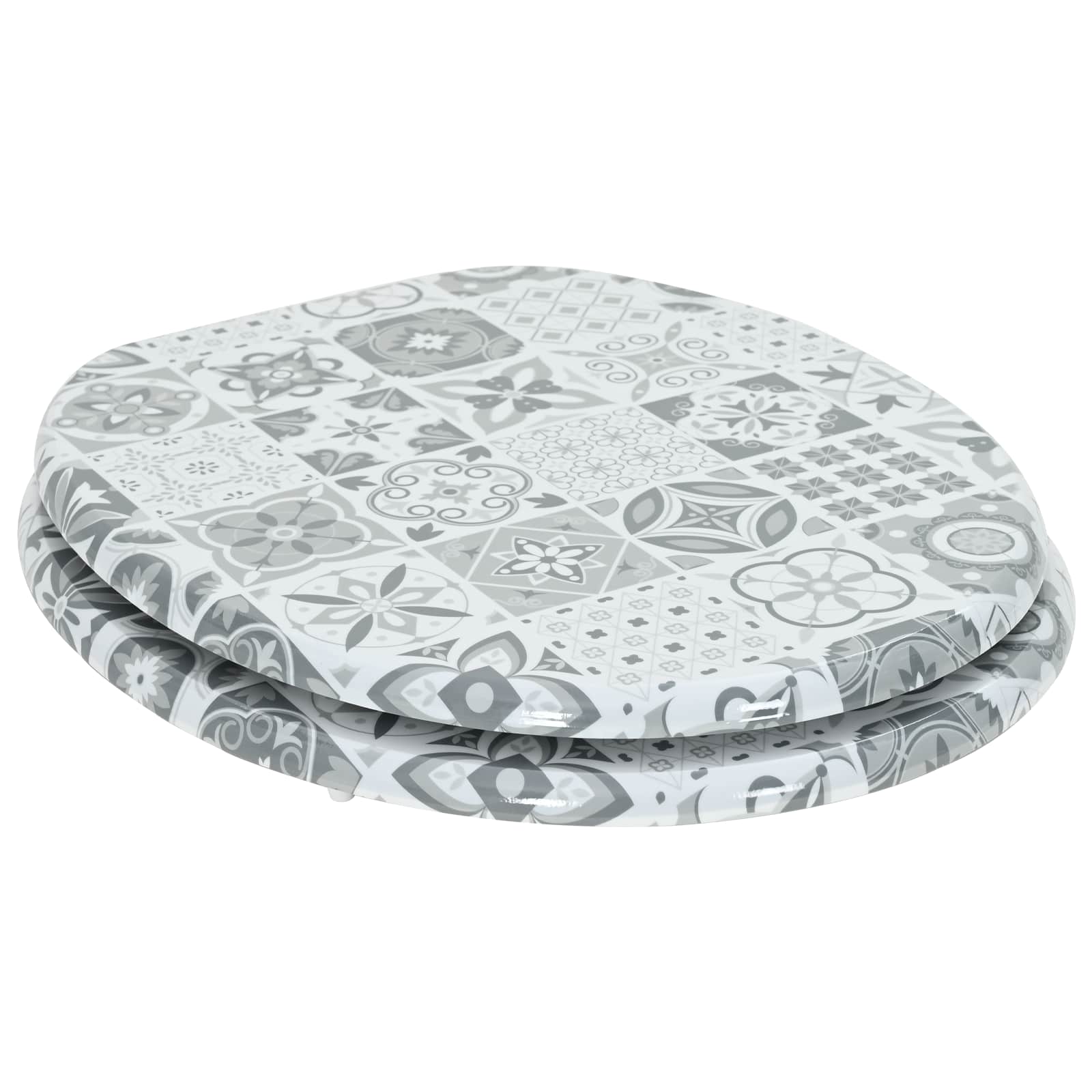 Thumbnail - vidaXL Toilettensitz Grau 44 x 38 cm MDF-Platte