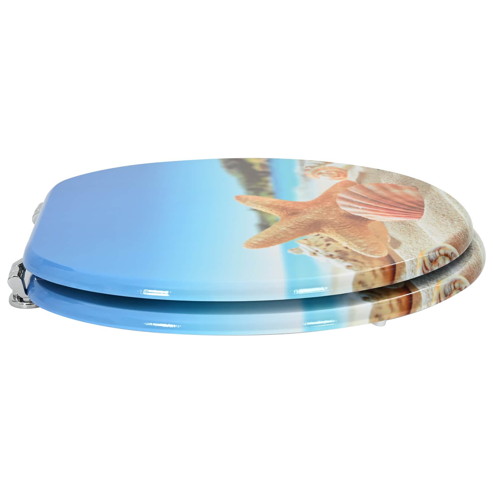 Thumbnail - vidaXL Toilettensitz Himmelblau 44 x 38 cm MDF-Platte