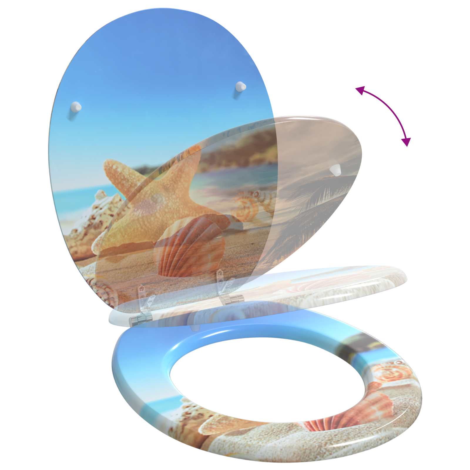 Pokrivalo za stranišče Sveta modra 44 x 38 cm MDF plošča - slika 9