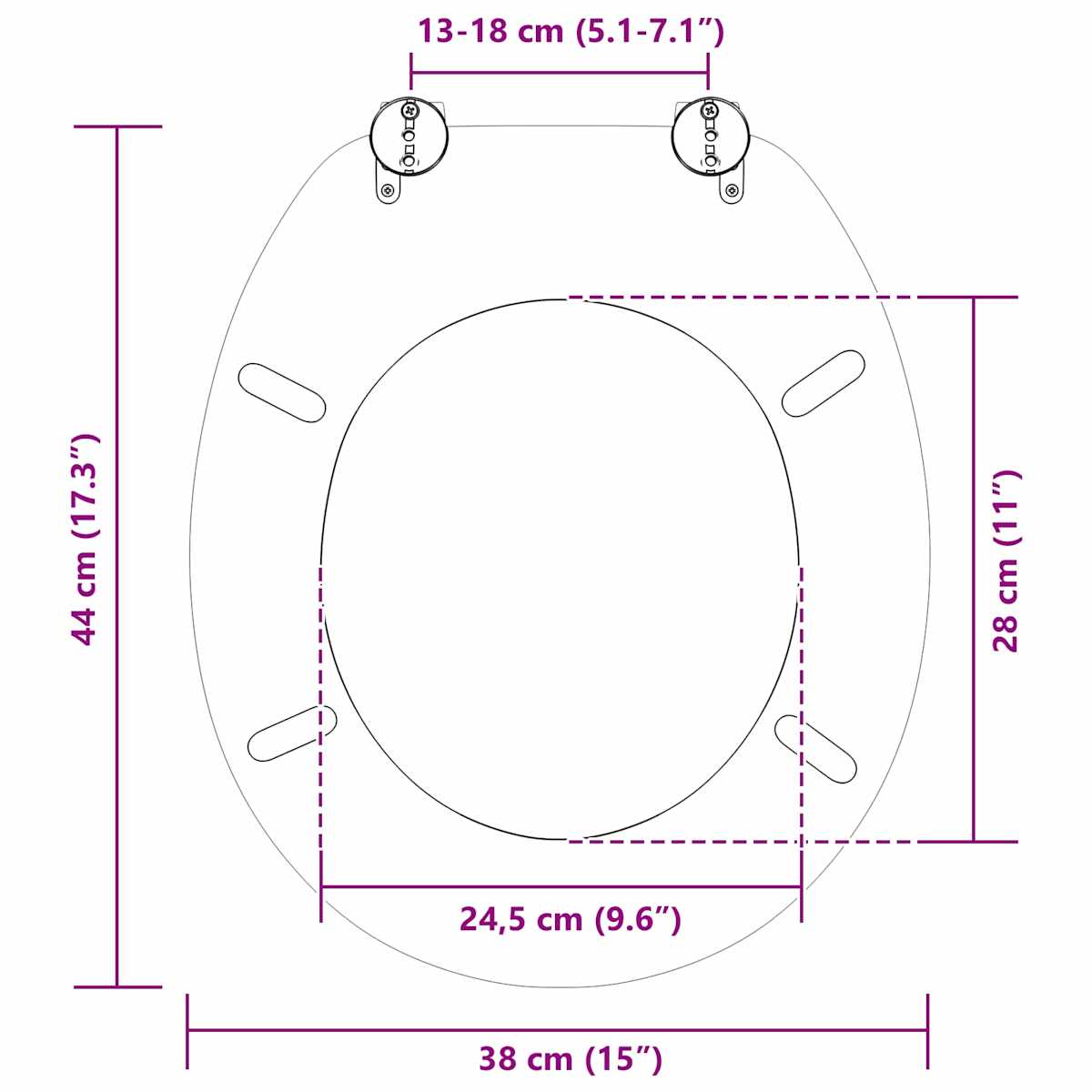Toilet sæde Orange 44 x 38 cm Konstrueret træ - Billede 10