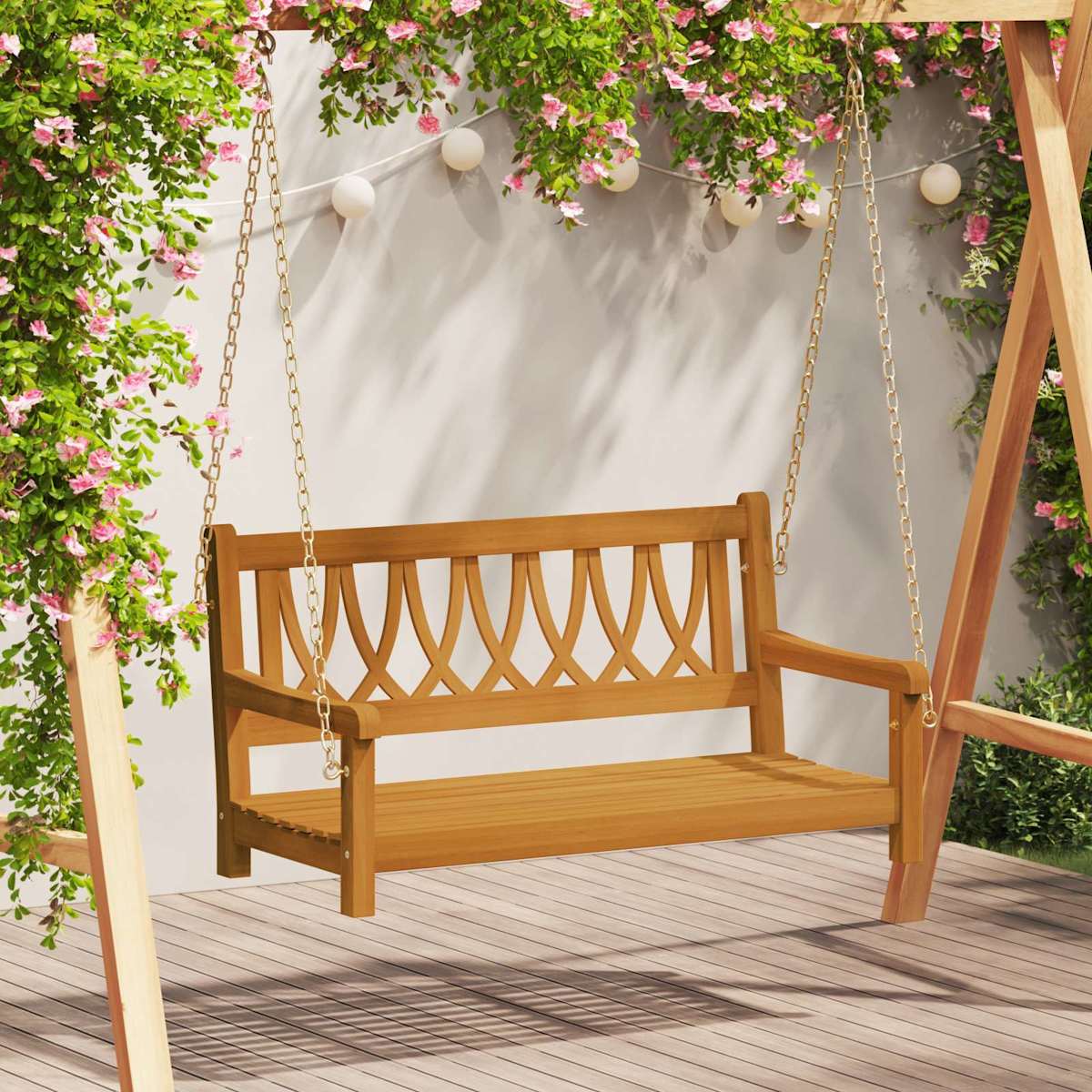 Haveslynge bænk 2 -Seater 110 x 56 x 58 cm Massivt Akacietræ