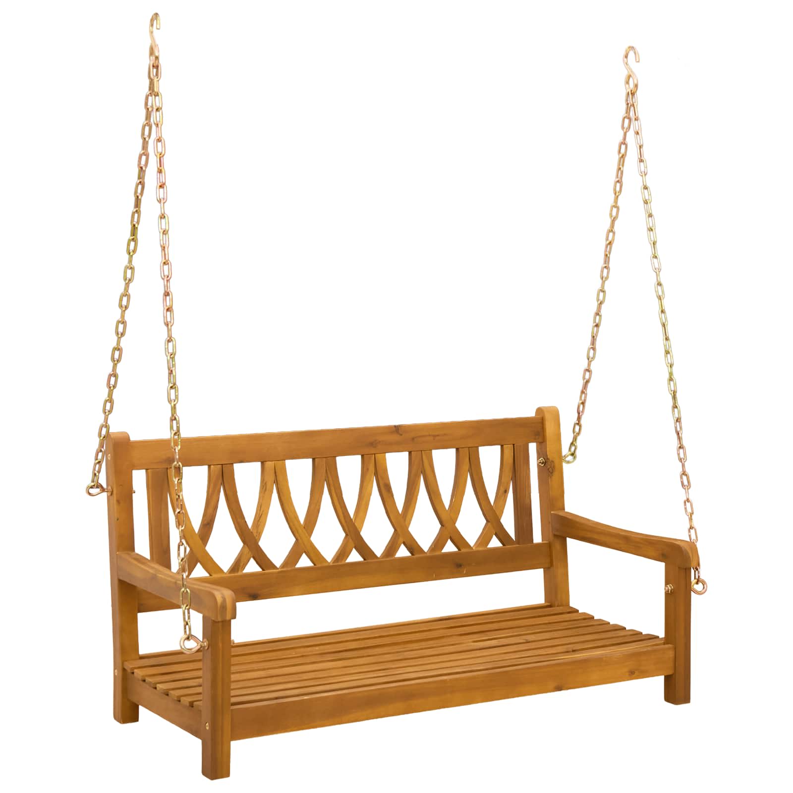 vidaXL Gugalnica za vrt Naravna 110 x 56 x 58 cm Masiven les akacije - slika 2