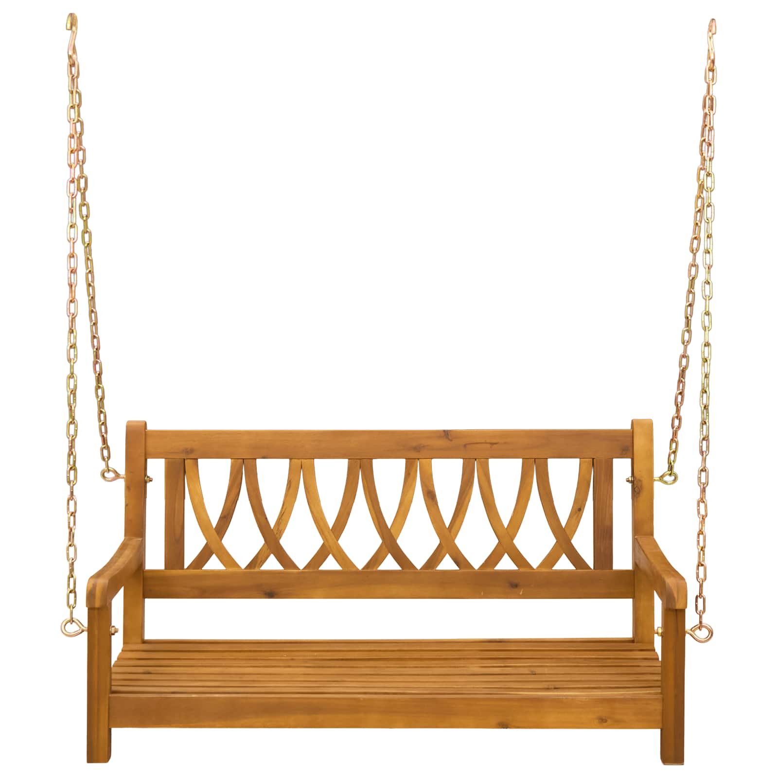 vidaXL Gugalnica za vrt Naravna 110 x 56 x 58 cm Masiven les akacije - slika 3