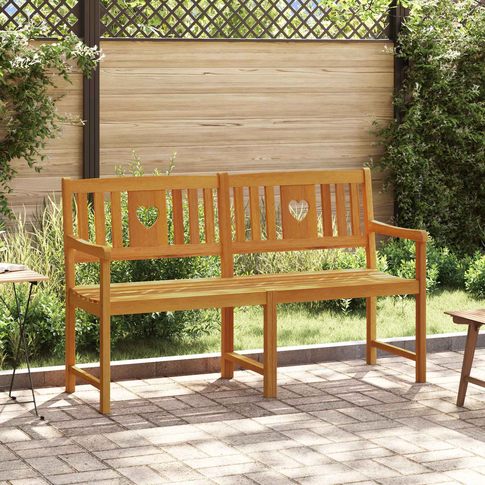 vidaXL Bancă de exterior natural 150 x 55,5 x 90 cm